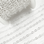 Load image into Gallery viewer, V188SS. Sterling Silver Flat Hammered Oval Link Chain