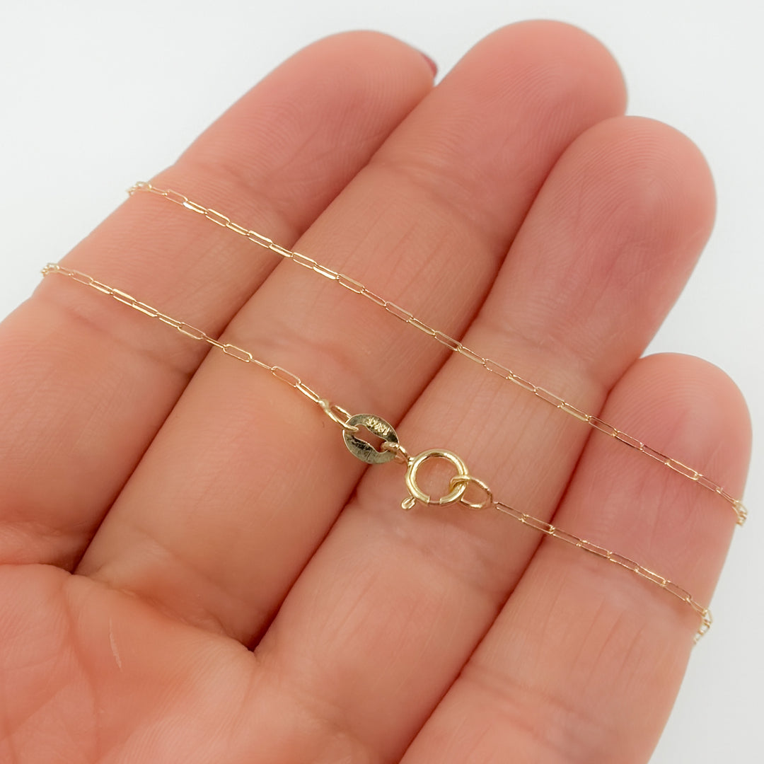 025FVBFVT518K. 18K Solid Yellow Gold Flat Paperclip Necklace