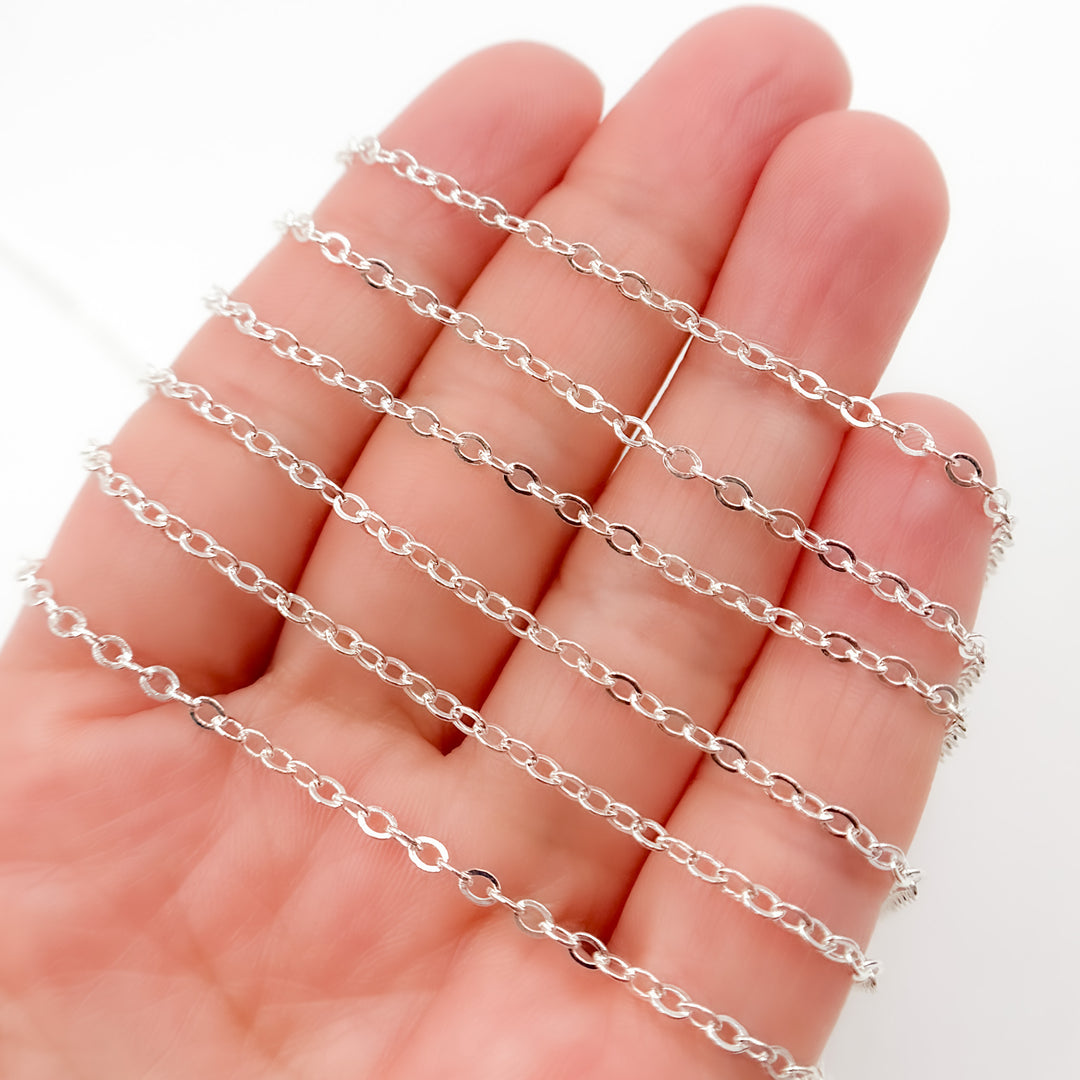 1813FSS. Sterling Silver Flat Cable Chain