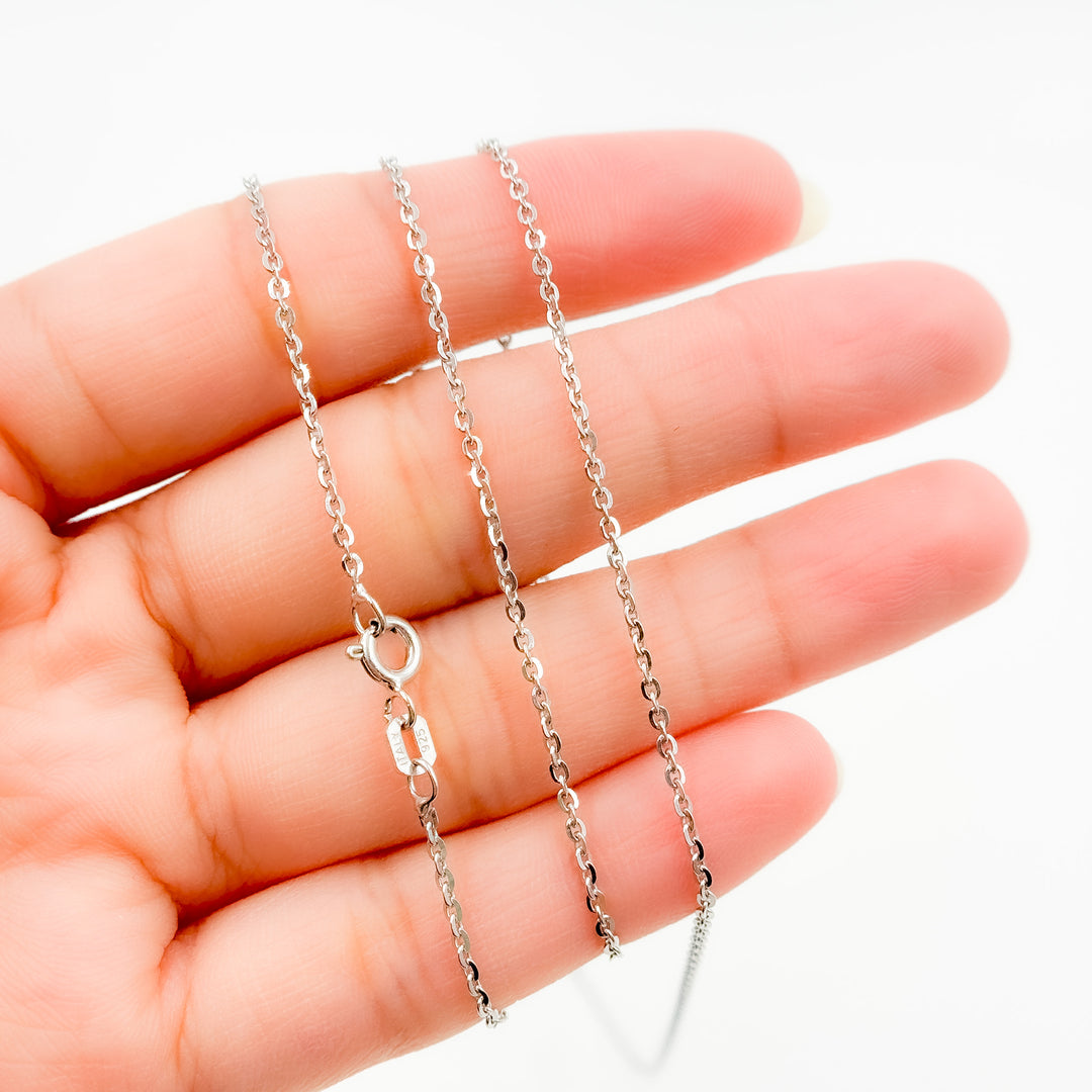12Necklace. Sterling Silver Flat Round Link Necklace