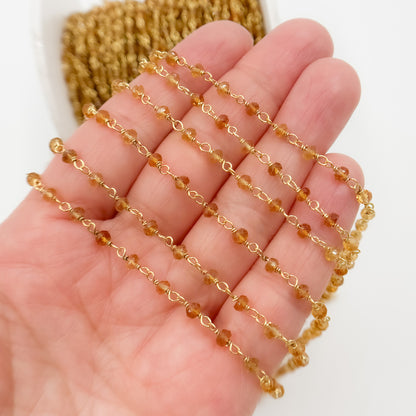 Citrine Wire Wrap Chain