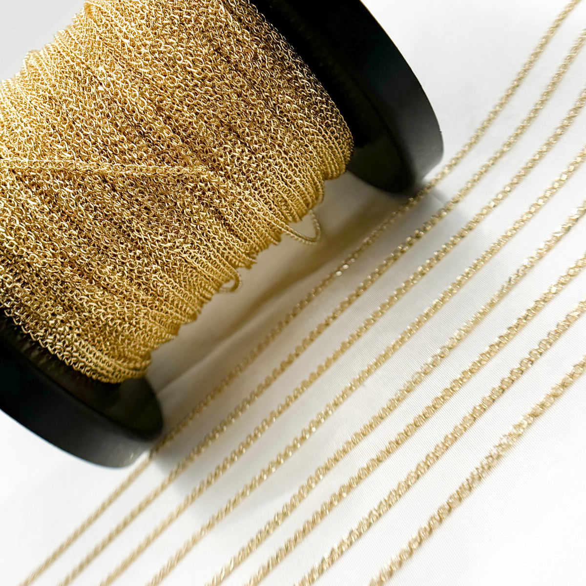 14K Solid Gold Wheat Chain by the Foot
