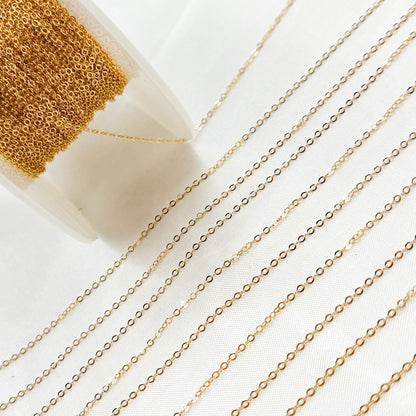 14K Gold-Filled Flat Cable Chain