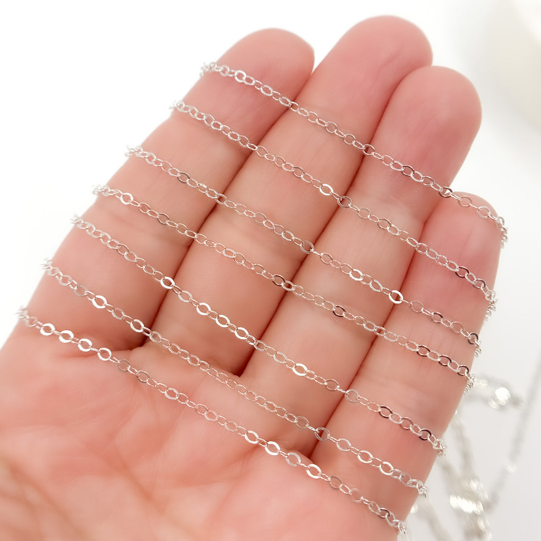 1218FSS. Sterling Silver Flat Cable Chain