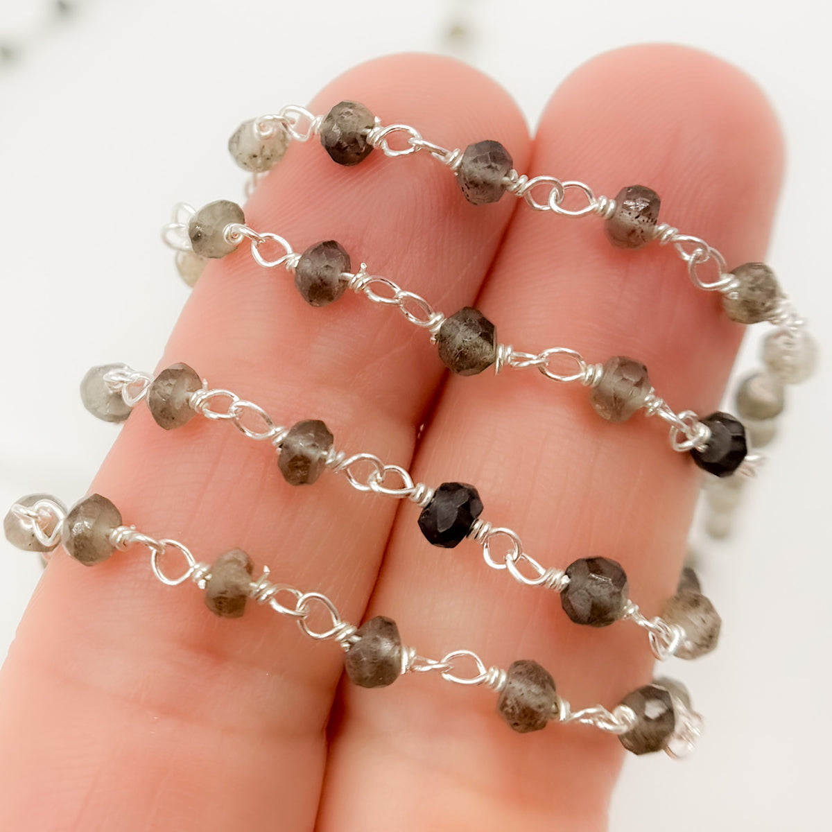 Andalusite Sterling Silver Wire Chain