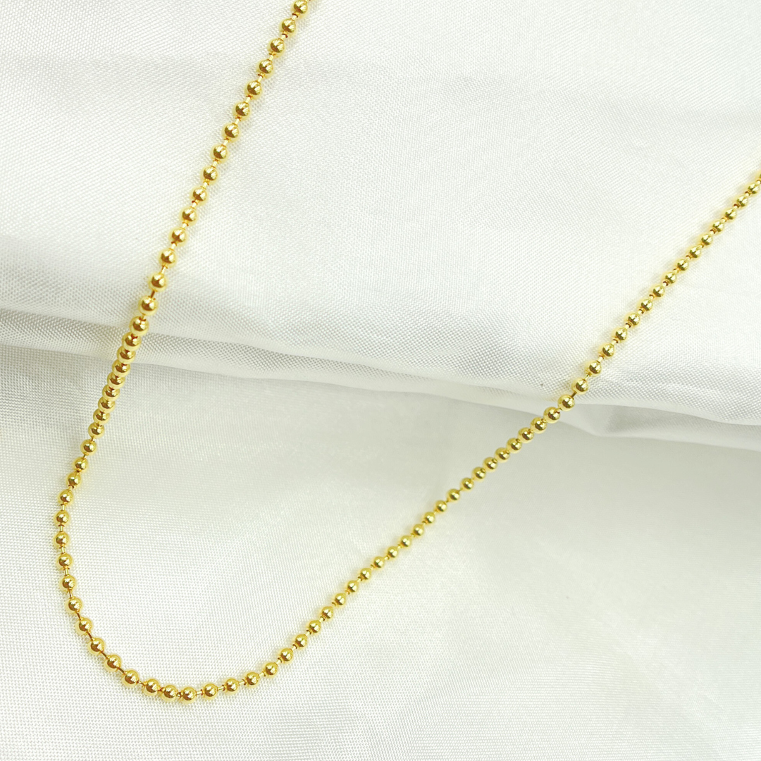 200CP. 14k Solid Yellow Gold Bead Chain