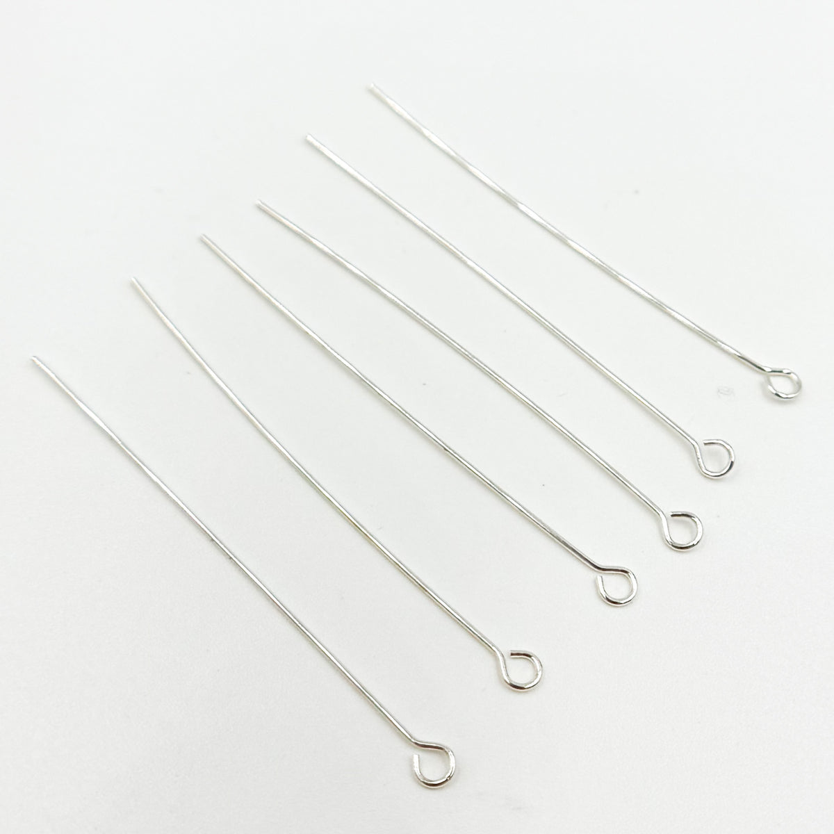 Gauge White Sterling Silver Eye Pin 1.5 Inch Headpin
