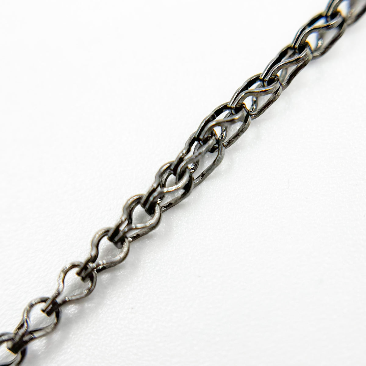 Black Rhodium Sterling Silver Wheat Chain