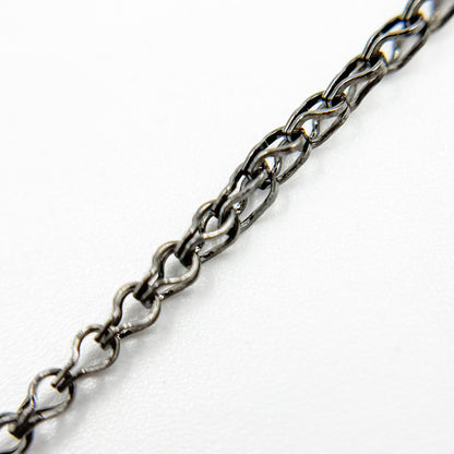 Black Rhodium Sterling Silver Wheat Chain