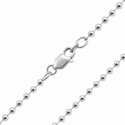 200CPBBWG. 14K Solid White Gold Ball Necklace