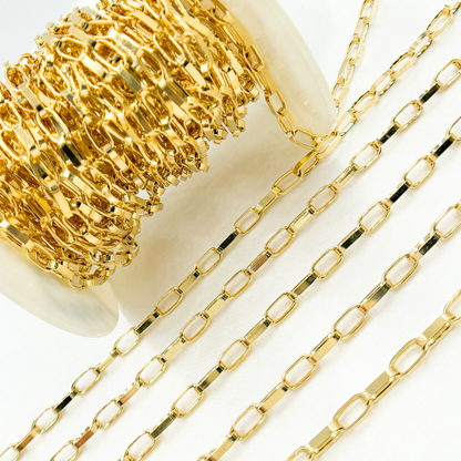 Y54GP. Gold Plated 925 Sterling Silver Flat Oval Link Chain