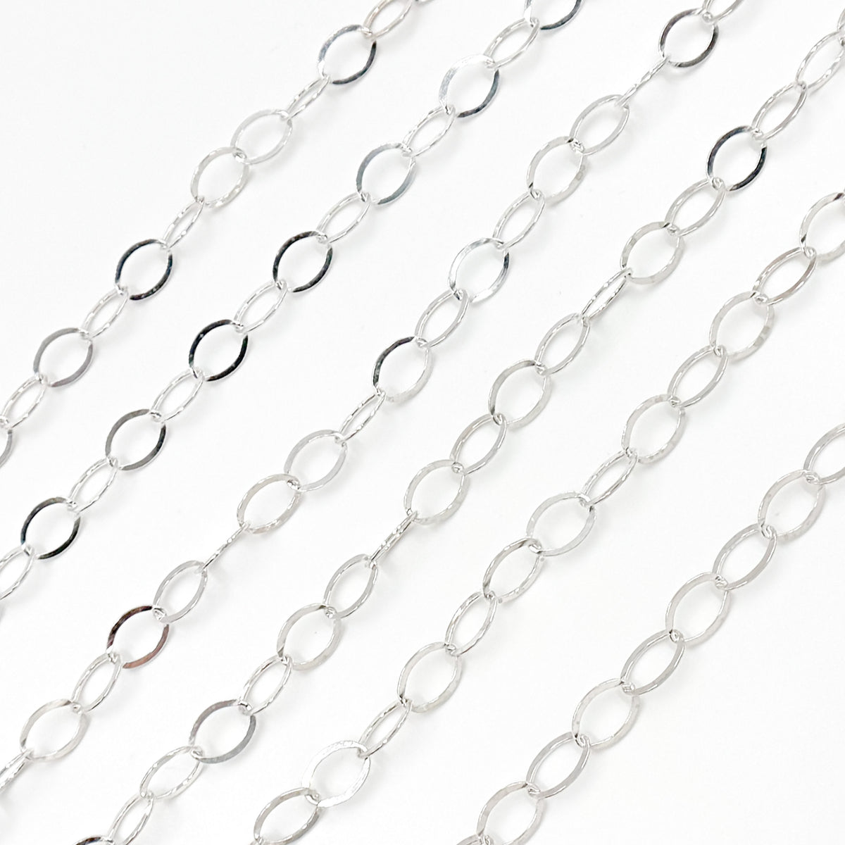 Sterling Silver Flat Oval Cable Chain