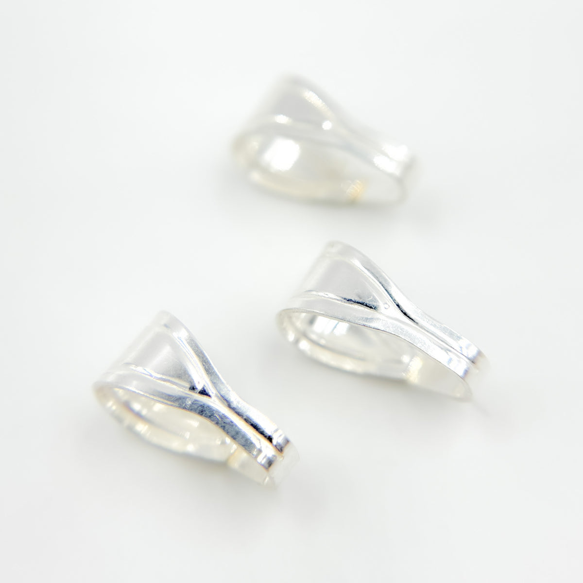 12MM White Sterling Silver Locket Bails