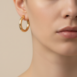 Load image into Gallery viewer, 15850000043. 14K Solid Gold Hollow Smooth Hoop Earrings