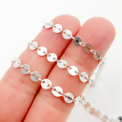 Sterling Silver Textured Disc Chain