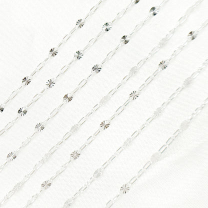 Sterling Silver Paperclip and Diamond Cut Marina Link Chain