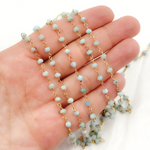 Load image into Gallery viewer, Larimar Gold Plated Wire Chain. LAR1
