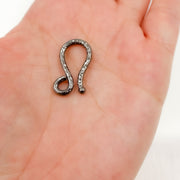 GH2BR. 22MM Black Rhodium Sterling Silver Hook Clasp