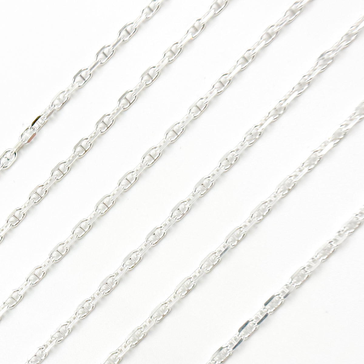 Sterling Silver Diamond Cut Marina Chain