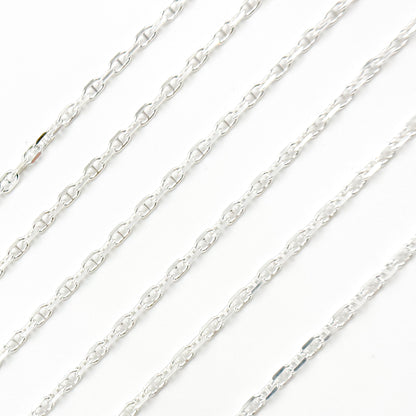 Sterling Silver Diamond Cut Marina Chain