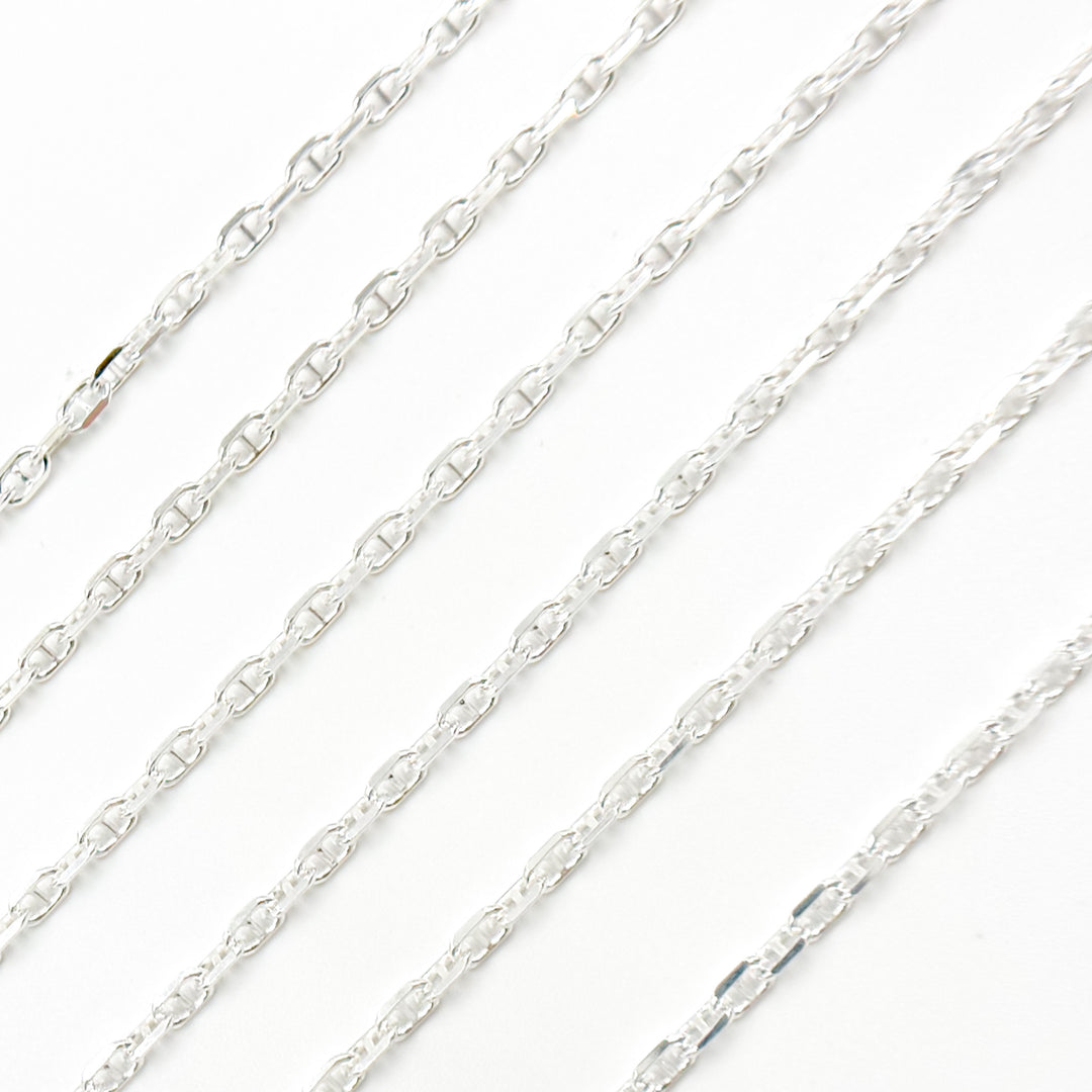 Sterling Silver Diamond Cut Marina Chain
