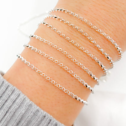 Sterling Silver Diamond Shape Link Chain