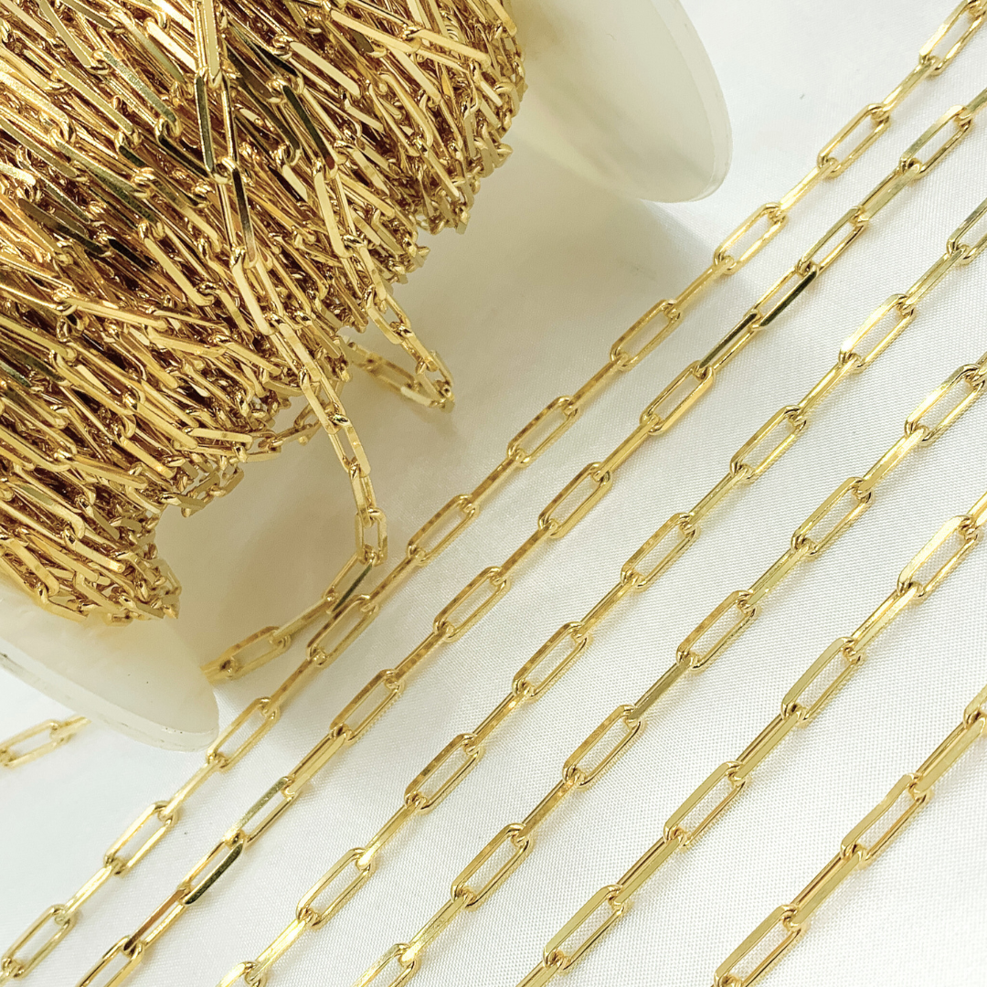 Gold Plated 925 Sterling Silver Diamond Cut Paperclip Chain