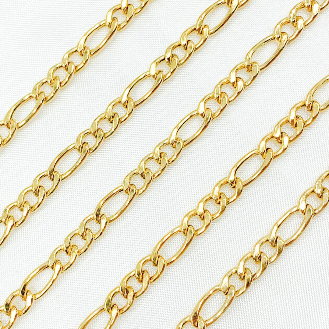 Gold Plated 925 Sterling Silver Gold Plated Figaro Chain. Y61GP