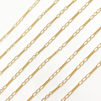 1653CGF. 14k Gold Filled 3 Long and 5 Short Link Chain