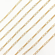1653CGF. 14k Gold Filled 3 Long and 5 Short Link Chain