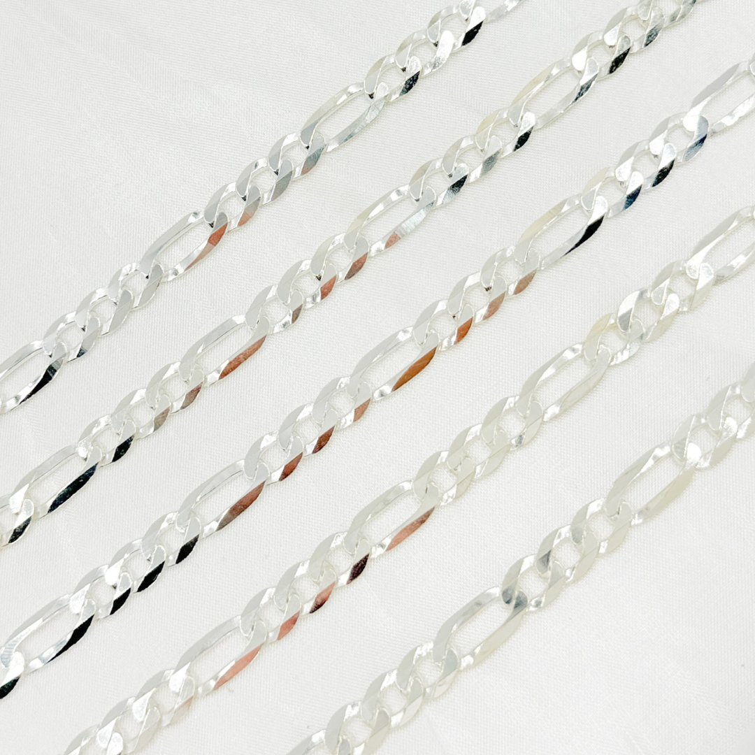 Y87SS. Sterling Silver Figaro Flat Chain