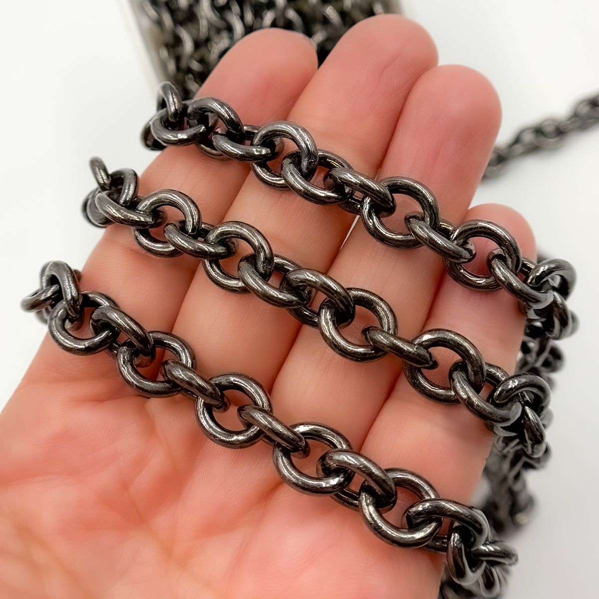 Black Rhodium Sterling Silver Cable Chain