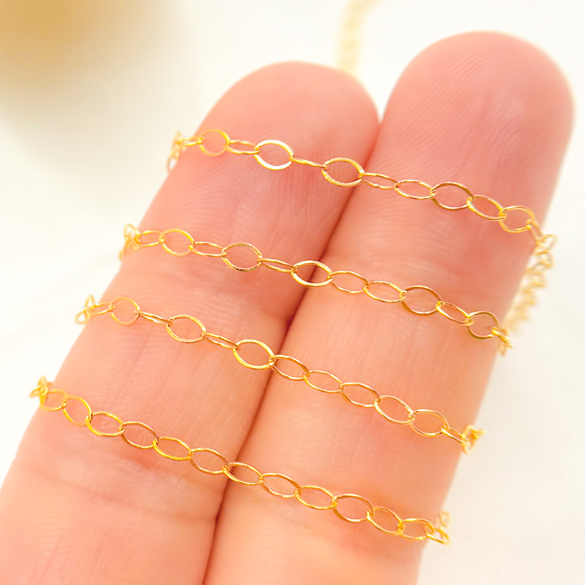 14K Gold Filled Flat Oval Link Chain