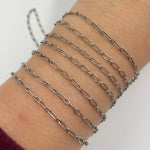 Load image into Gallery viewer, Y134OX. Oxidized Sterling Silver Smooth Long and Short Link Chain