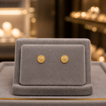 Load image into Gallery viewer, EFA50964. 14K Solid Gold and Diamonds Circle Earrings
