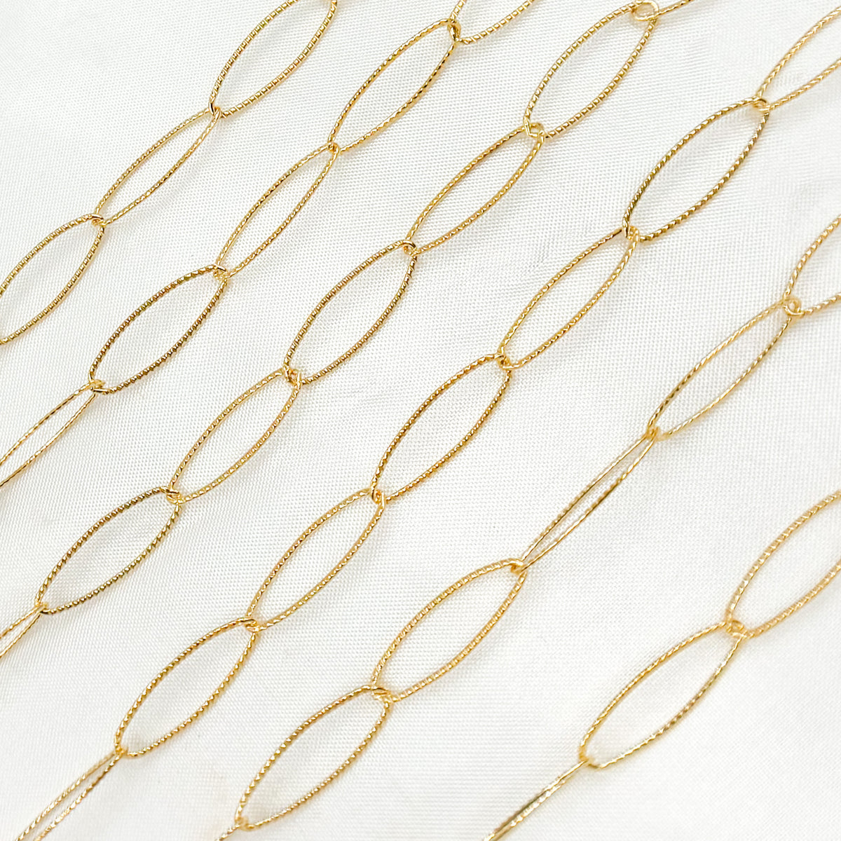 14K Gold Filled Twisted Oval Link Chain