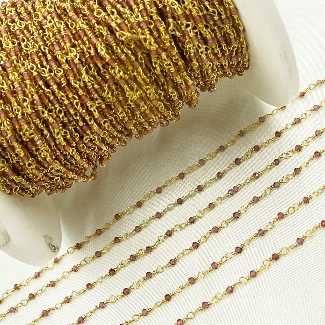Garnet Gemstone Wire Wrap Chain