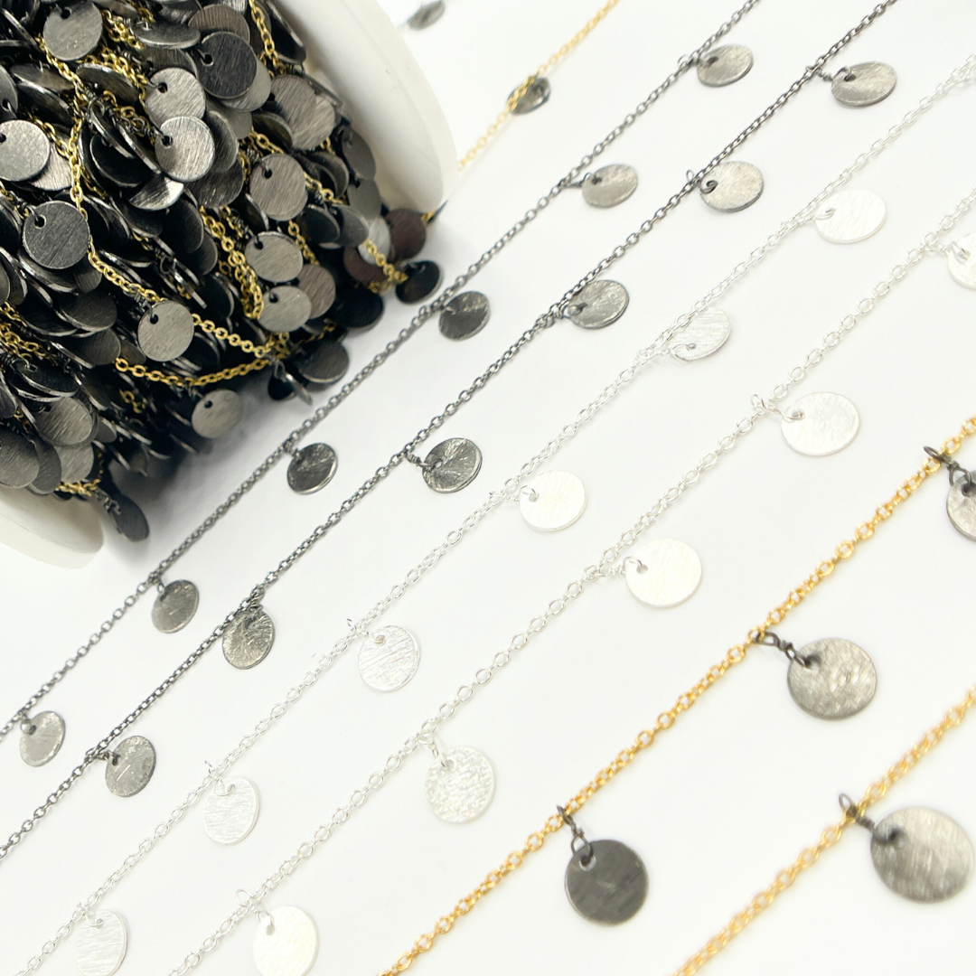 Sterling Silver Disc Dangle Wire Chain