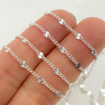 Load image into Gallery viewer, V235SS. Sterling Silver Curb and Diamond Cut Marina Link Chain
