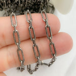 Load image into Gallery viewer, Oxidized 925 Sterling Silver Paperclip Link Chain. Z47OX
