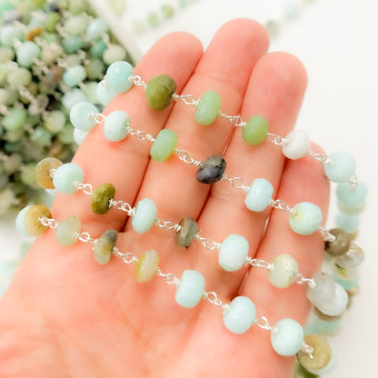 Peruvian Opal Sterling Silver Wire Chain