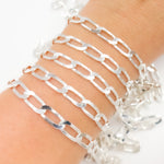 Load image into Gallery viewer, Z70SS. Sterling Silver Flat Paperclip Chain
