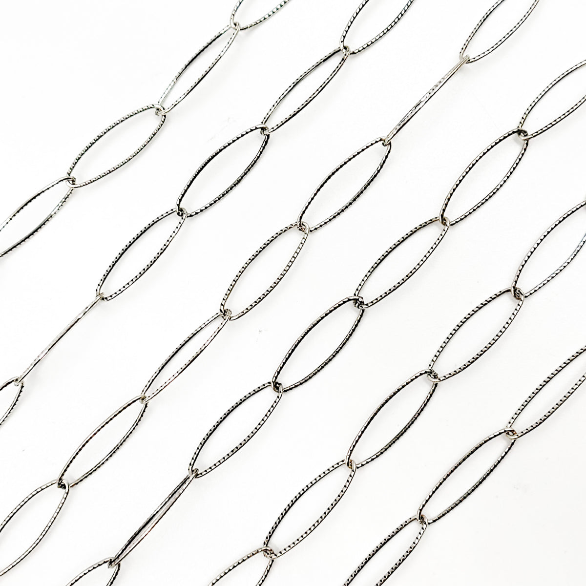 Oxidized Sterling Silver Twisted Oval Link Chain