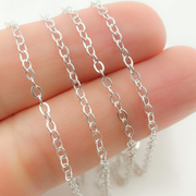 925 Sterling Silver Flat Cable Chain. 
