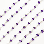 Load image into Gallery viewer, AME34. Amethyst Sterling Silver Wire Chain

