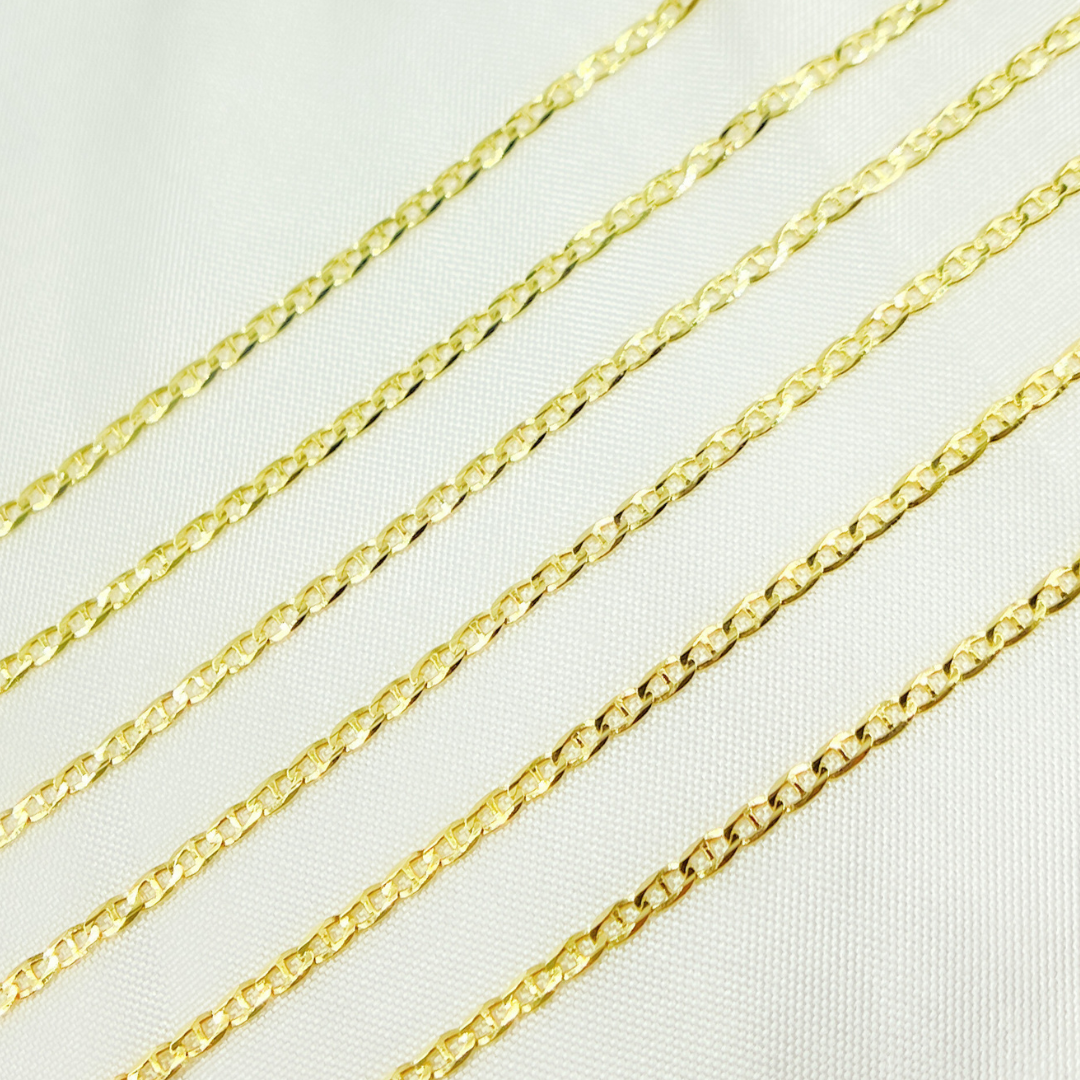 14k Solid Gold Flat Marina Link Chain. 040FLP1FGT2A9L001byFt