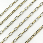 Load image into Gallery viewer, Z114GB. Two Tone Black Rhodium and Gold Plated Paperclip Chain
