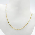 Load image into Gallery viewer, 100HVR5614000. 14K Solid Yellow Gold Diamond-Cut Oval Rolo Hollow Chain Necklace