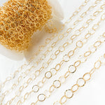 Load image into Gallery viewer, 886FKGF. 14K Gold Filled Hammered Round Link Chain
