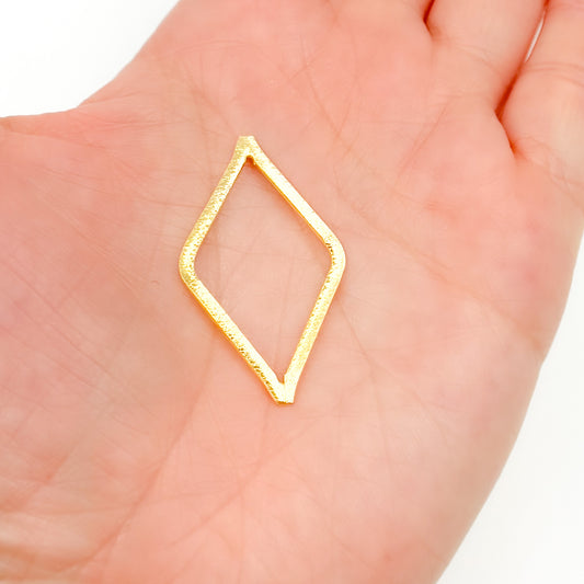 35MM Gold-plated Sterling Silver Brushed Diamond Connector